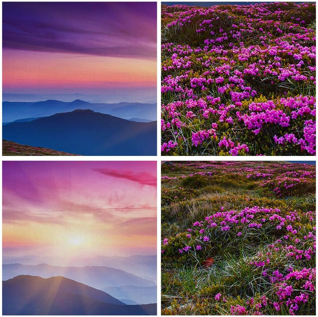 Wandbilder Dekoration Wohnzimmer Wiese Berg Himmel Landschaft Panorama Bilder auf Leinwand 120x50cm