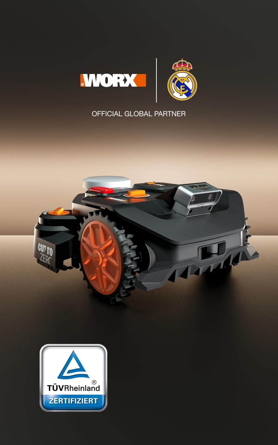 WORX Landroid Vision Cloud WR306E 2WD Mähroboter ohne Begrenzungskabel für 600 m² (KI-Hinderniserken