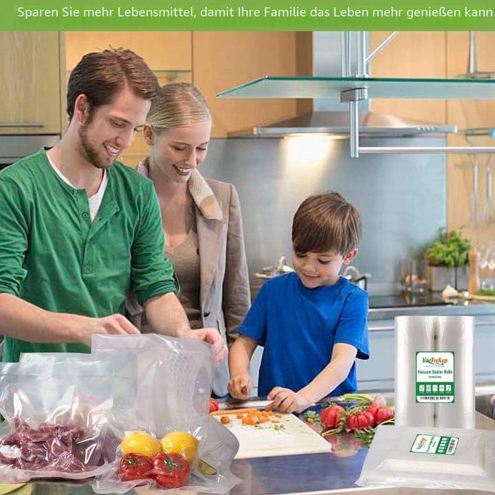 VacFreKep 200 Beutel 15x25cm Vakuumier Beutel Vakuumbeutel für Lebensmittel,BPA-Frei Sous Vide Vakuu