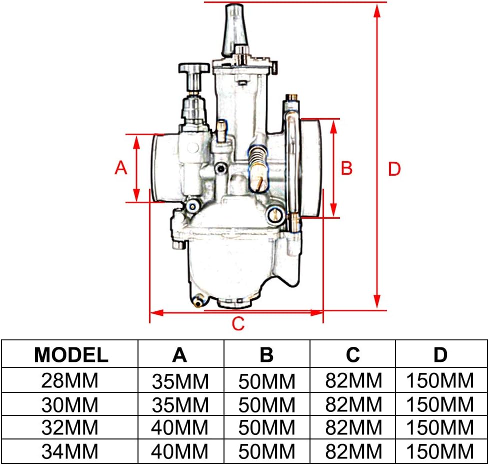 JFG RACING Motorrad PWK 30 mm Vergaser Vergaser für gy6 100cc 125cc 150cc 2T 4T – Dunkelgrau