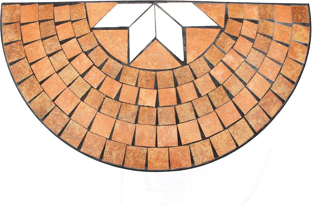 DanDiBo Tisch Halbrund Konsolentisch Wandtisch 120041 Beistelltisch Metall Mosaik 70 cm