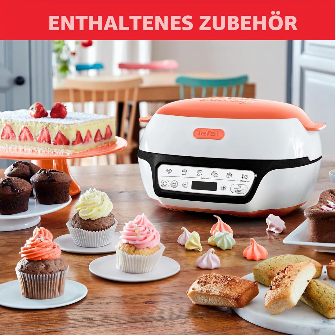 Tefal Cake Factory Tutti Frutti KD801510 – Küchenmaschine für Kuchen, 1100 W, 5 automatische Program