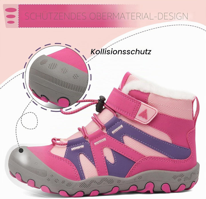 Mishansha Kinder Winterschuhe Warm Gefüttert Winterstiefel Jungen Mädchen Schneestiefel Outdoor Ruts