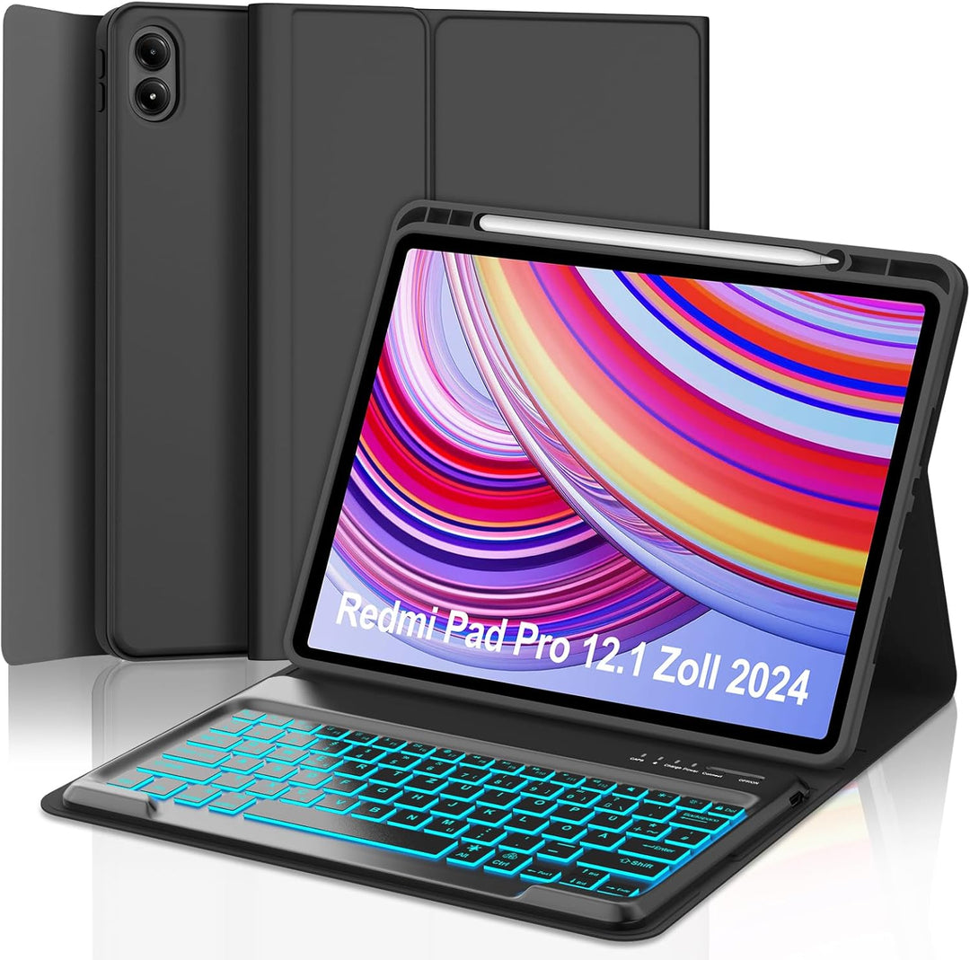 IVEOPPE Tastatur für Redmi Pad Pro 12.1, Hülle Tastatur für Redmi Pad Pro 2024, Bluetooth Magnetisch