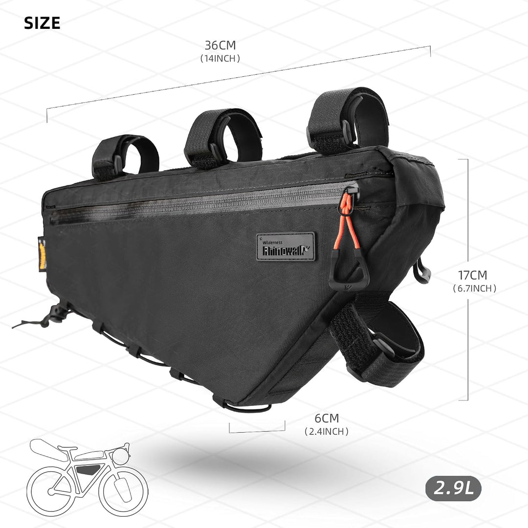 Fahrrad Rahmentasche Wasserdicht Oberrohrtasche Dreieckstasch Doppelseitiger Reissverschluss für MTB