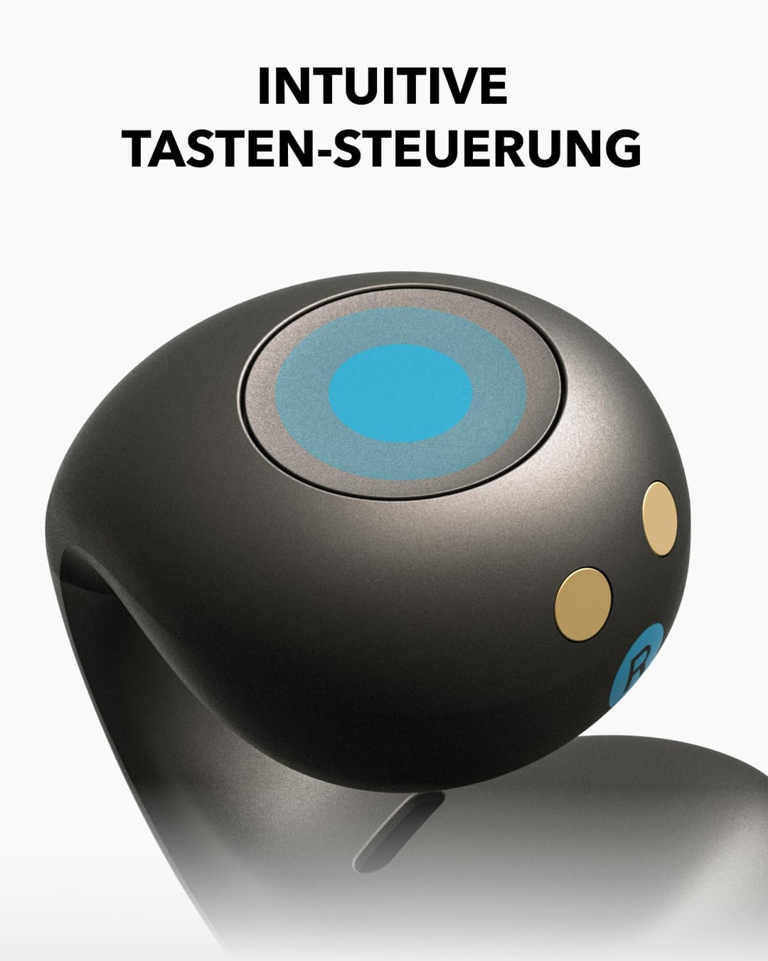soundcore C40i von Anker, Open-Ear Earbuds, Clip-On Kopfhörer, flexibles Gelenk-Design, Tastensteuer