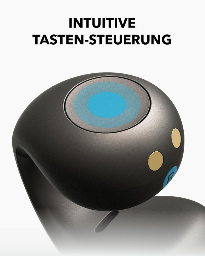 soundcore C40i von Anker, Open-Ear Earbuds, Clip-On Kopfhörer, flexibles Gelenk-Design, Tastensteuer