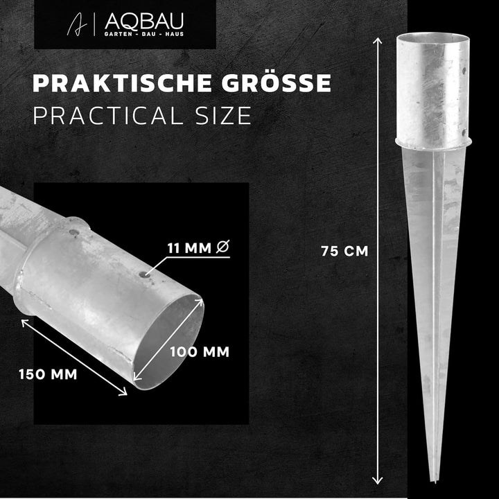 Einschlaghülse Rund 100 mm Pfostenträger Bodenanker Einschlaghülsen Einschlagbodenhülse Bodenhülse P