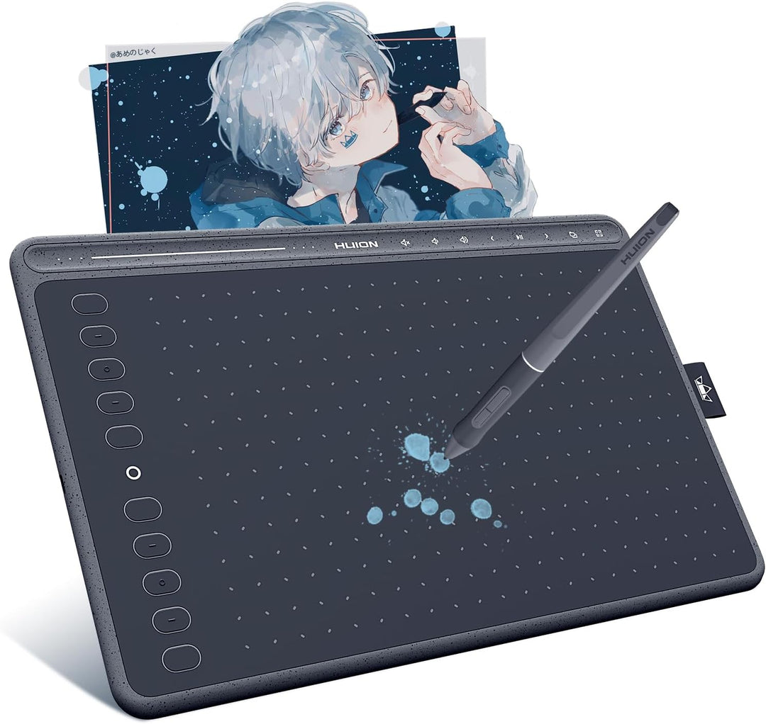 HUION 2020 New HS611 (Space Grey), professionelle Zeichentabletts, batterieloser PW500-Digitalstift,