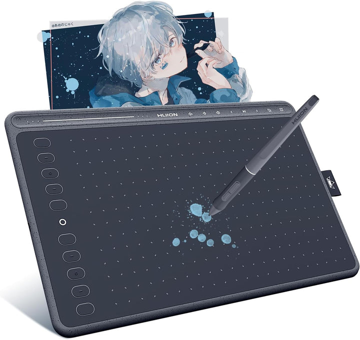 HUION 2020 New HS611 (Space Grey), professionelle Zeichentabletts, batterieloser PW500-Digitalstift,