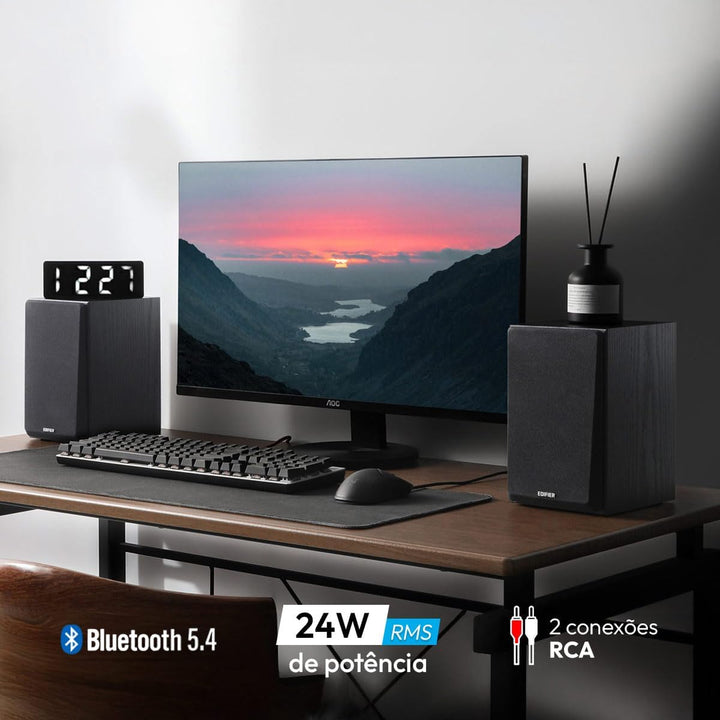 Edifier R990BT Bluetooth 5.4 Bücherregal-Lautsprecher, 2.0 Aktiv Multimedia Sprecher, 24W Ausgangsle