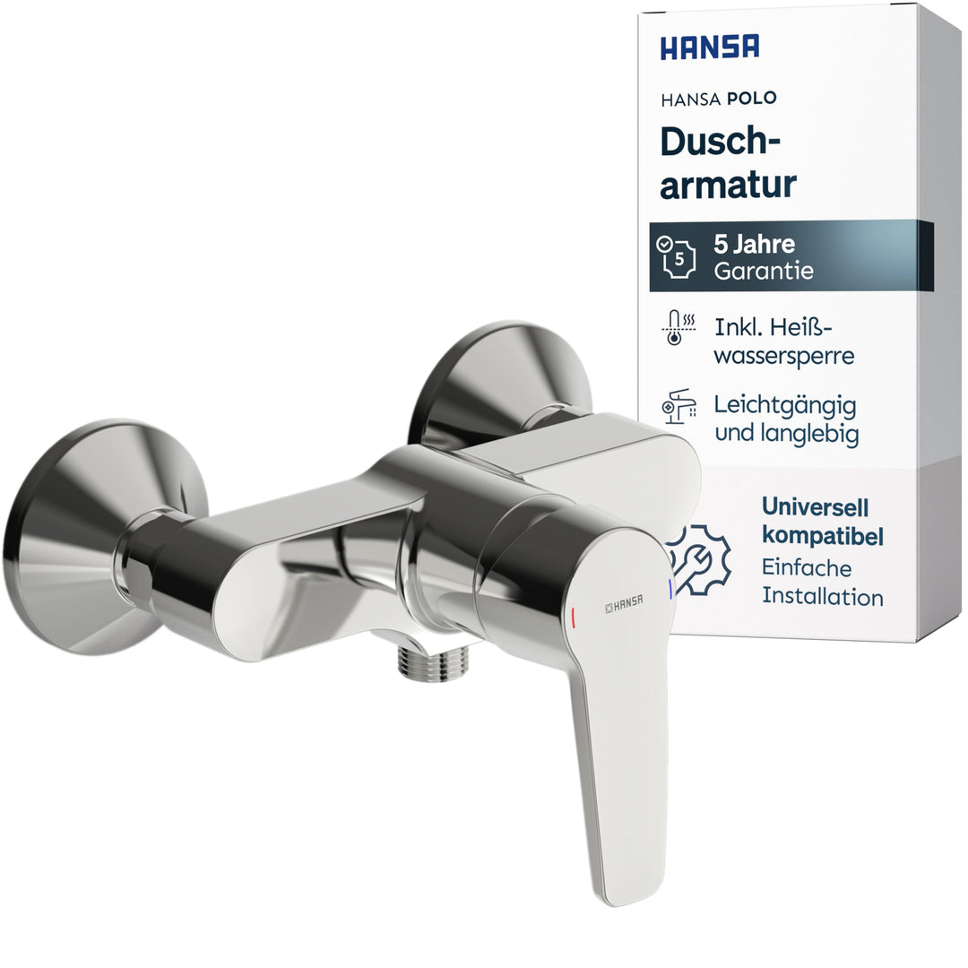 Hansa 51450163 Badewanne/Brause Mischbatterie für Wandaufbau HANSAPINTO | Armaturenkörper aus entzin