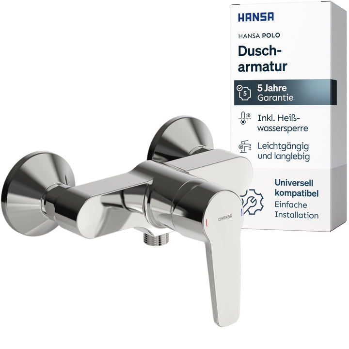 Hansa 51450163 Badewanne/Brause Mischbatterie für Wandaufbau HANSAPINTO | Armaturenkörper aus entzin