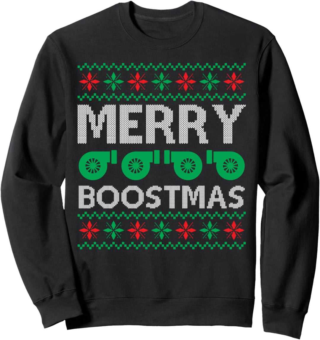 Engine Car Tuning Ugly Christmas - Merry Boostmas Sweatshirt