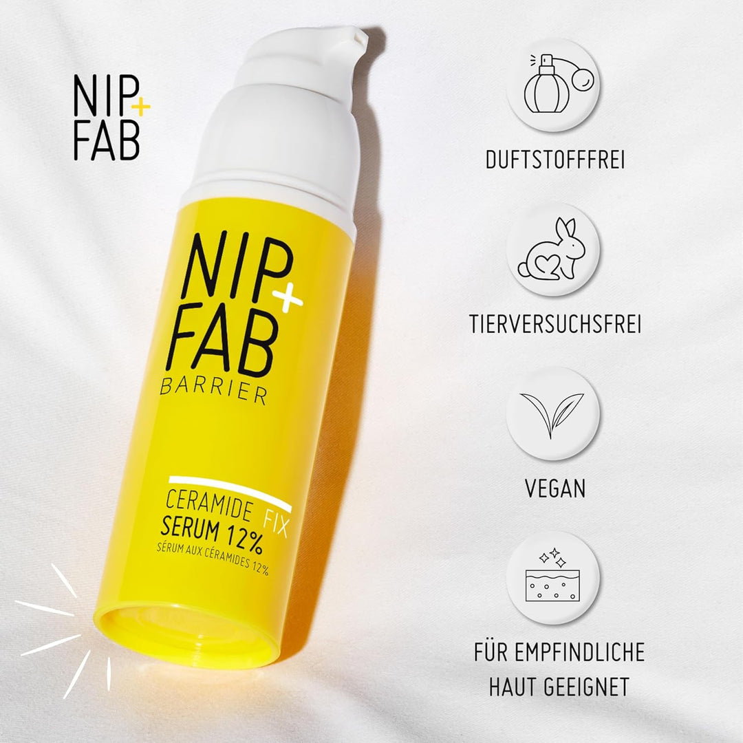 Nip+Fab Ceramide Fix Serum 12% 1.69 Fl Oz, Replenishing Ceramide-Enriched Complex, Skin Barrier Stre