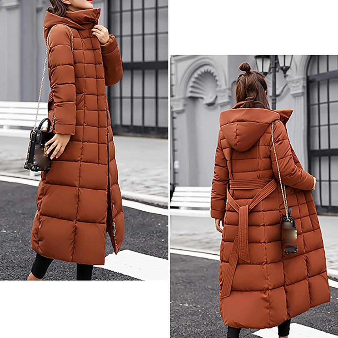 Ansenesna Steppjacke Damen Lang Mit Fellkapuze Winter Elegant Winterjacke Frauen Kapuze Dicke Daunen