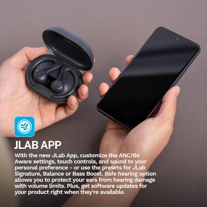 JLab JBuds Air Sport ANC 4 Kopfhörer In Ear, Sportkopfhörer Bluetooth, 60+ Std., Noise Cancelling Tr