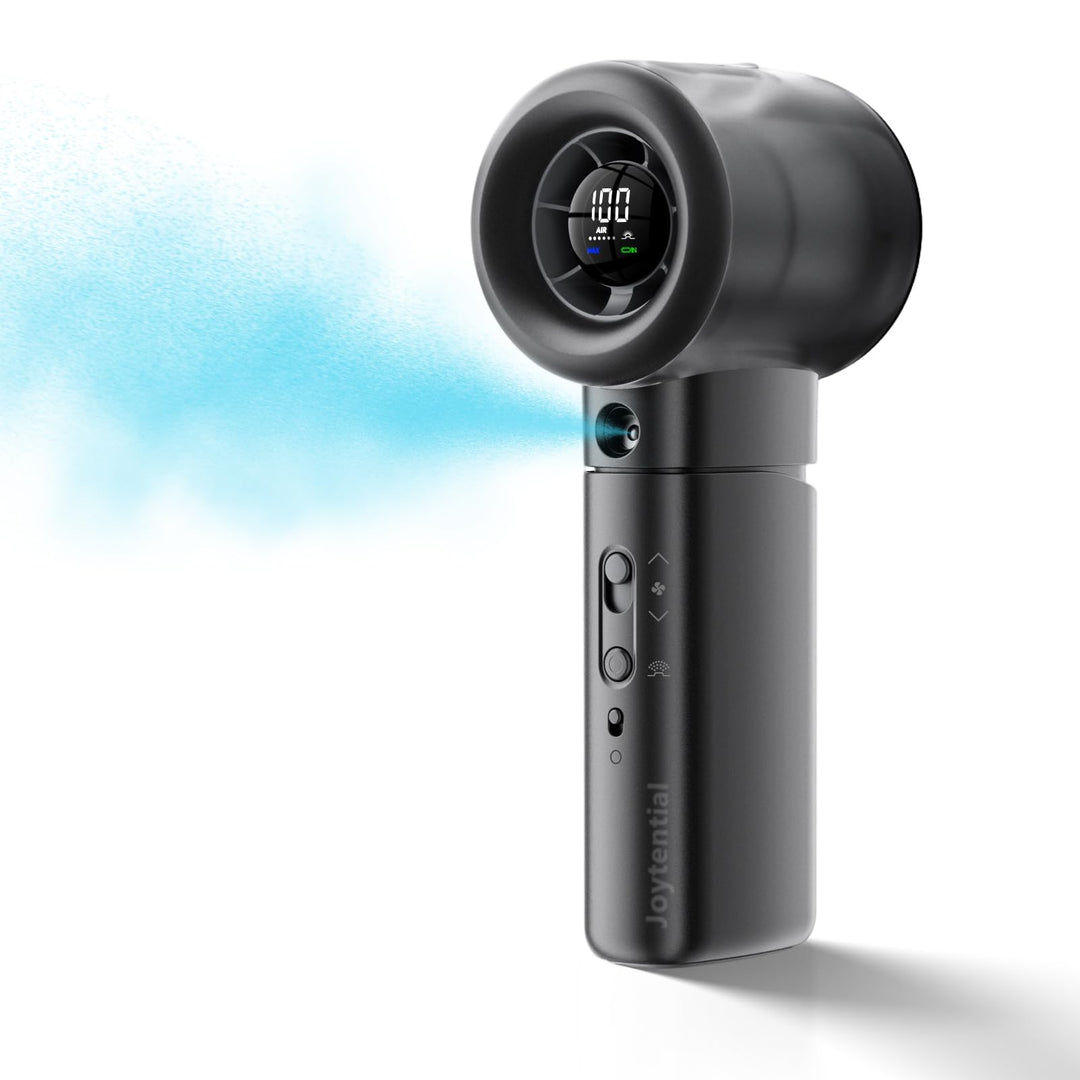Tragbarer Turbo Handventilator mit Wasserkühlung, Kleiner Sprühventilator USB Wiederaufladbar, Digit