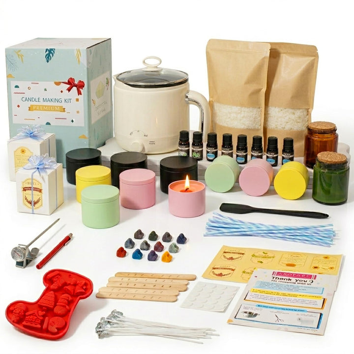 Julwshiper Kerzen Selber Machen Set für Erwachsene, DIY Kerzenherstellung Kit, Duftkerze Geschenke S