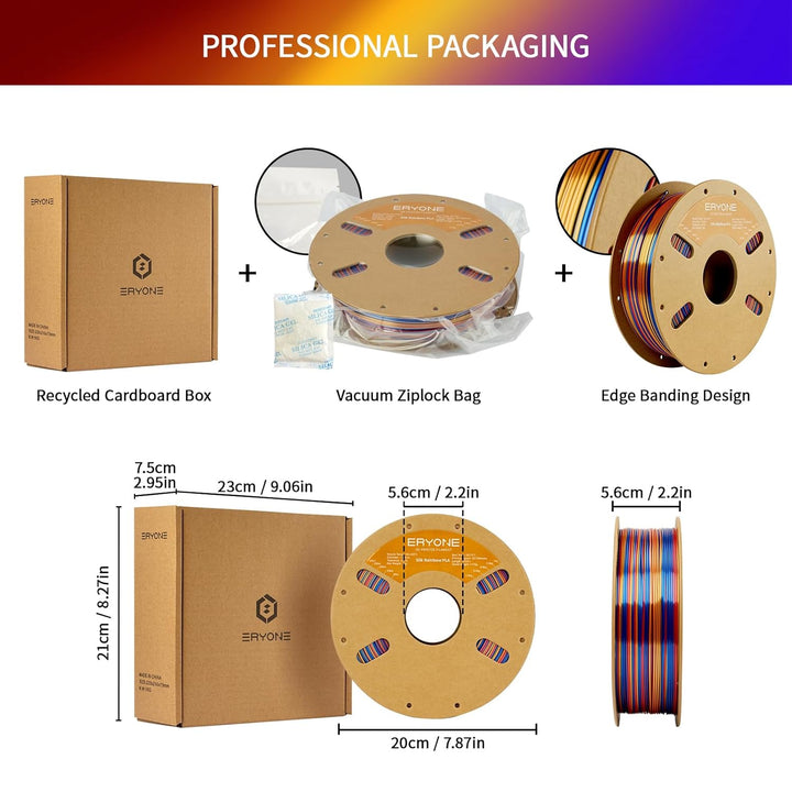 ERYONE Ultra Shiny Silk PLA Filament voor 3D Druker, PLA Filament 1.75mm, +/- 0,03mm,1kg 1 Spule, Tw