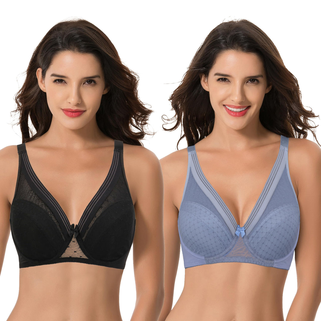 Curve Muse Damen Übergrösse Minimierer Ungefüttert Bügel Vollständige Abdeckung BH 75E Schwarz, Lt B