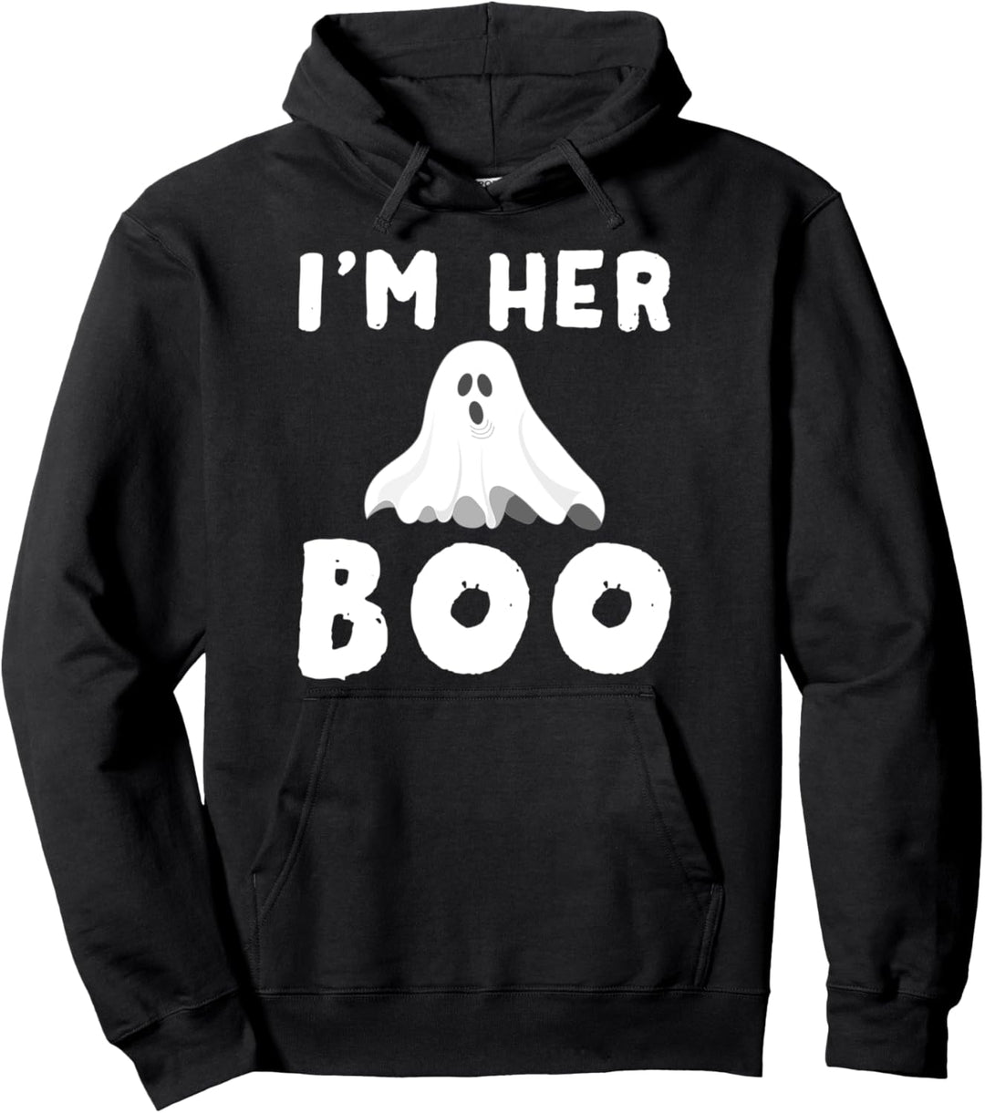 I'm His or Her Boo Couples Halloween Costume Ghost Pullover Hoodie