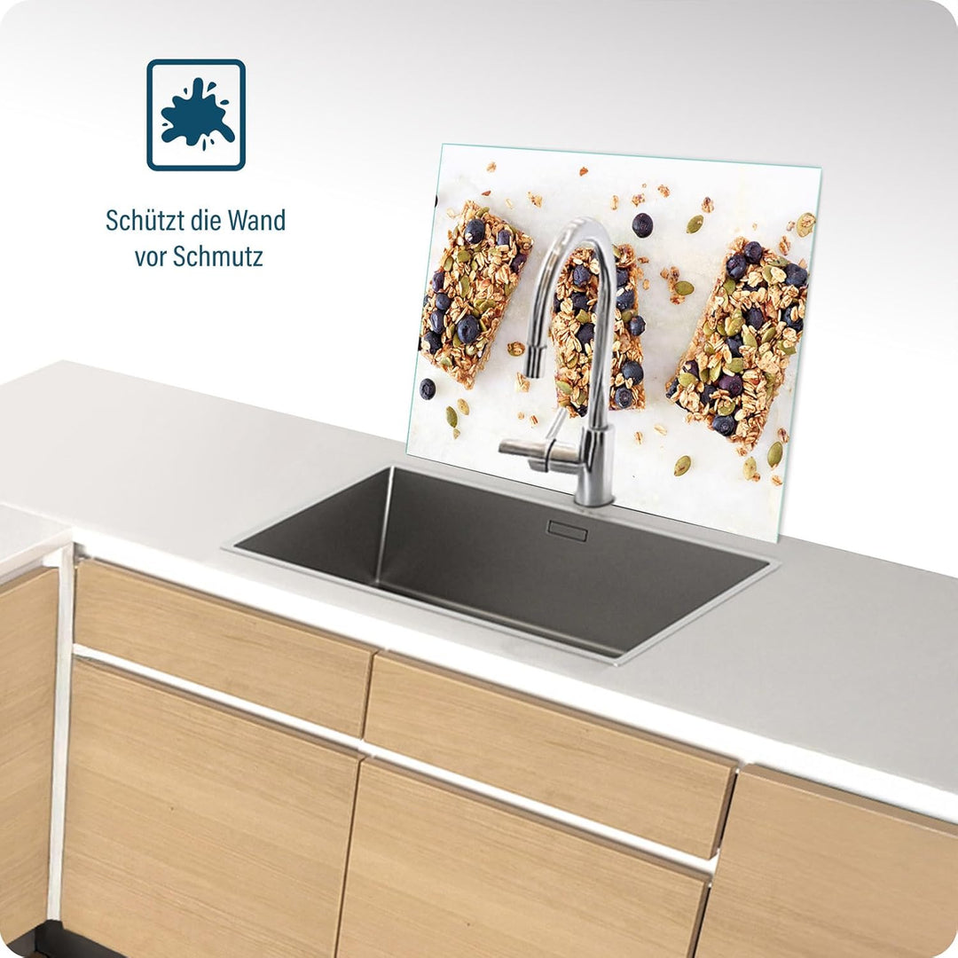 SFArt Herdabdeckplatte – Gehärtetes Glas Schneidebrett & Ceranfeld Abdeckplatte 1 Teilig 52x40 – Hyg