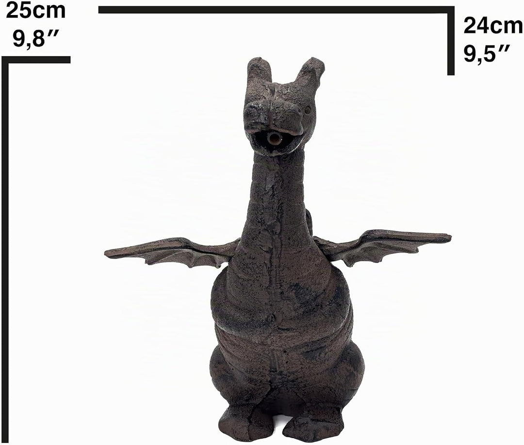Wasserspeier Drache Figur - Drachen Deko Garten - Wasserspiel Garten Deko - Gartenteich Becken Figur