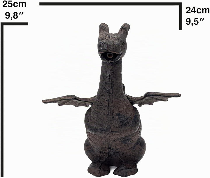 Wasserspeier Drache Figur - Drachen Deko Garten - Wasserspiel Garten Deko - Gartenteich Becken Figur