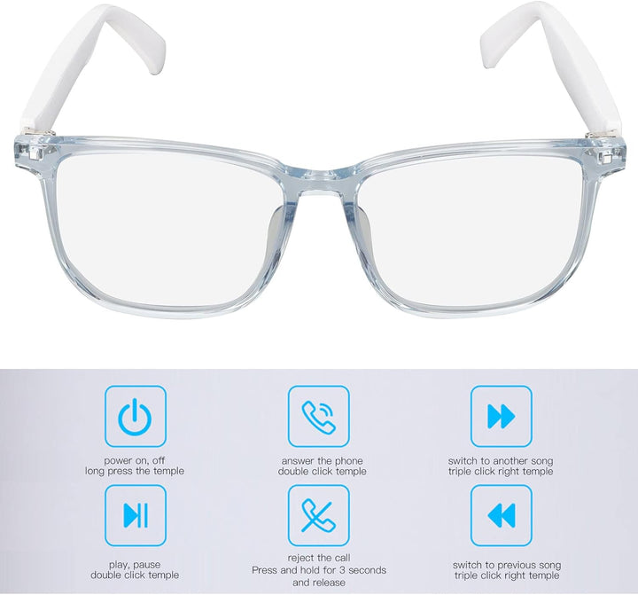 ASHATA Bluetooth-Brille, wasserdichte IP65-Sonnenbrille, Kabellose Musikbrille mit Elektronischer To