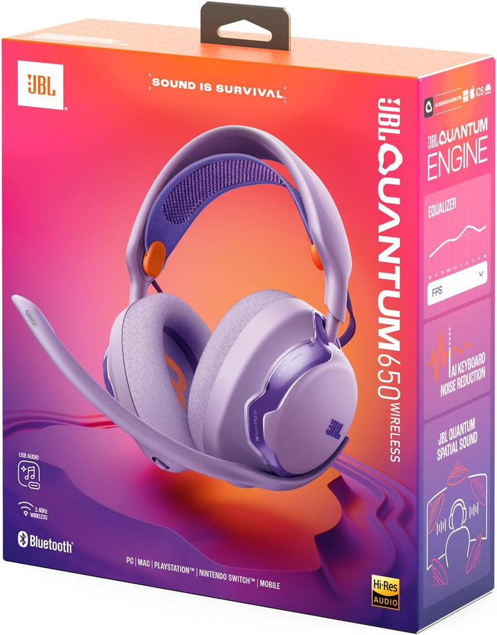 JBL Quantum 650 Kabelloses Bluetooth-Gaming-Headset mit JBL Quantum Raumsound, Noise-Cancelling-Mikr