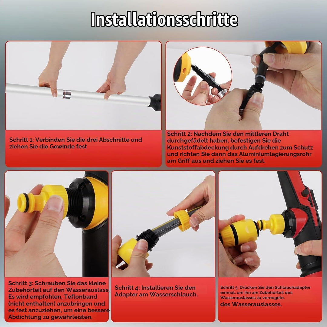 Kabellose Stabwasserpumpe, kompatibel mit Milwaukee M18, Förderleistung 3600 l/h, tragbare Wasserpum