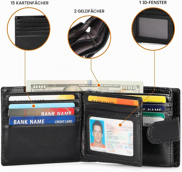 GAEKEAO Geldbörsen Herren Geldbeutel Portmonee mit Münzfach &amp; RFID Schutz Wallet, Kartenetui Karten