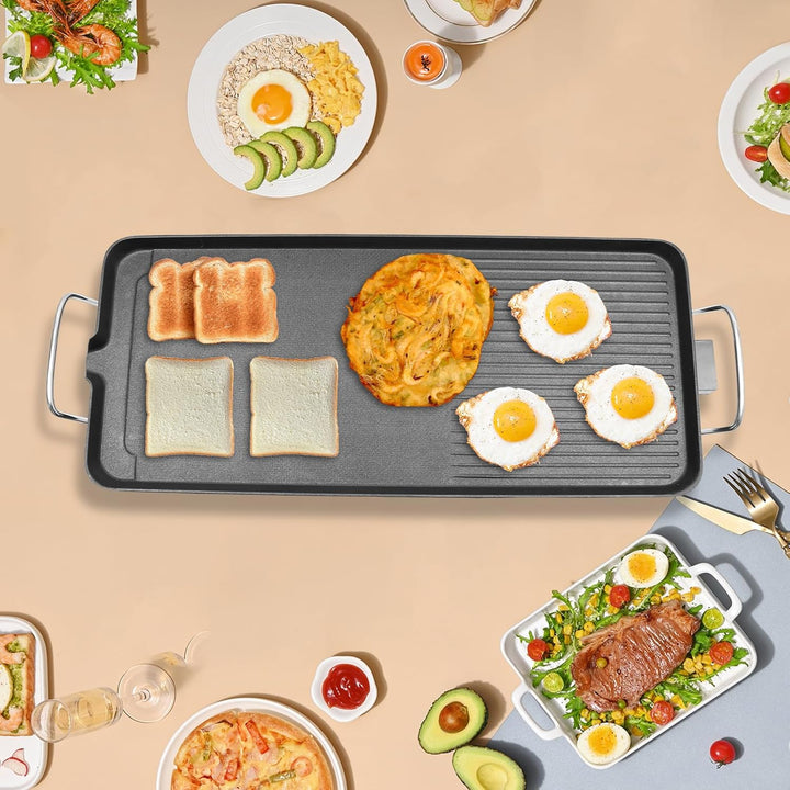 Elektrischer Tischgrill, 1500W Teppanyaki Grillplatte Elektrisch mit Antihaftbeschichtung, Plancha T