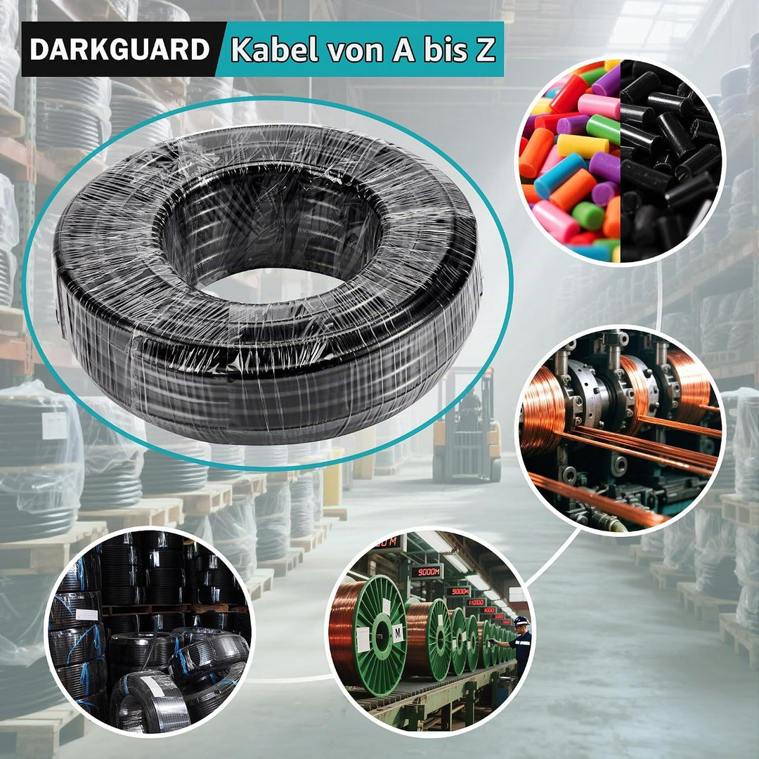 2 adriges Anhänger KFZ Kabel 2x4,0mm² - 5M Kupfer Fahrzeugleitung 12V/24V - Wasserfest Rundkabel für