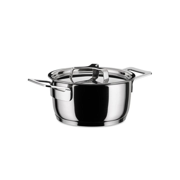 Alessi AJM101/16 POTS & Pans Flache Kasserolle, Edelstahl, Silber, 28 cm Silber 7 x 24.5 x 44.5 cm,