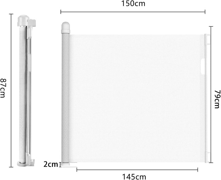 YARDIN Treppenschutzgitter Ausziehbar Türschutzgitter 0-150cm für Babys &amp; Haustiere, Treppengitter A