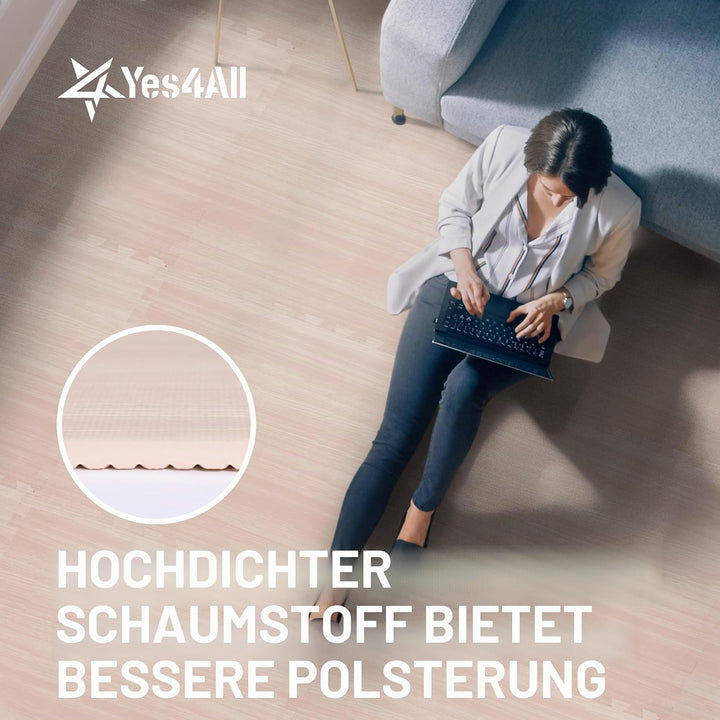 Yes4All 30x30 cm bis zu 3.3 m² Set 12/16/36 Eva Matten Schutzmatten Bodenschutz Bodenfliesen Sportma