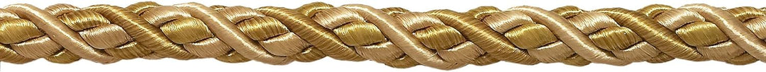 25 Meter Paket der Grosse Zwei Ton Gold Barock Kollektion 1,11 cm Zierkordel ohne Lippe Stil 