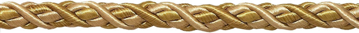 25 Meter Paket der Grosse Zwei Ton Gold Barock Kollektion 1,11 cm Zierkordel ohne Lippe Stil 