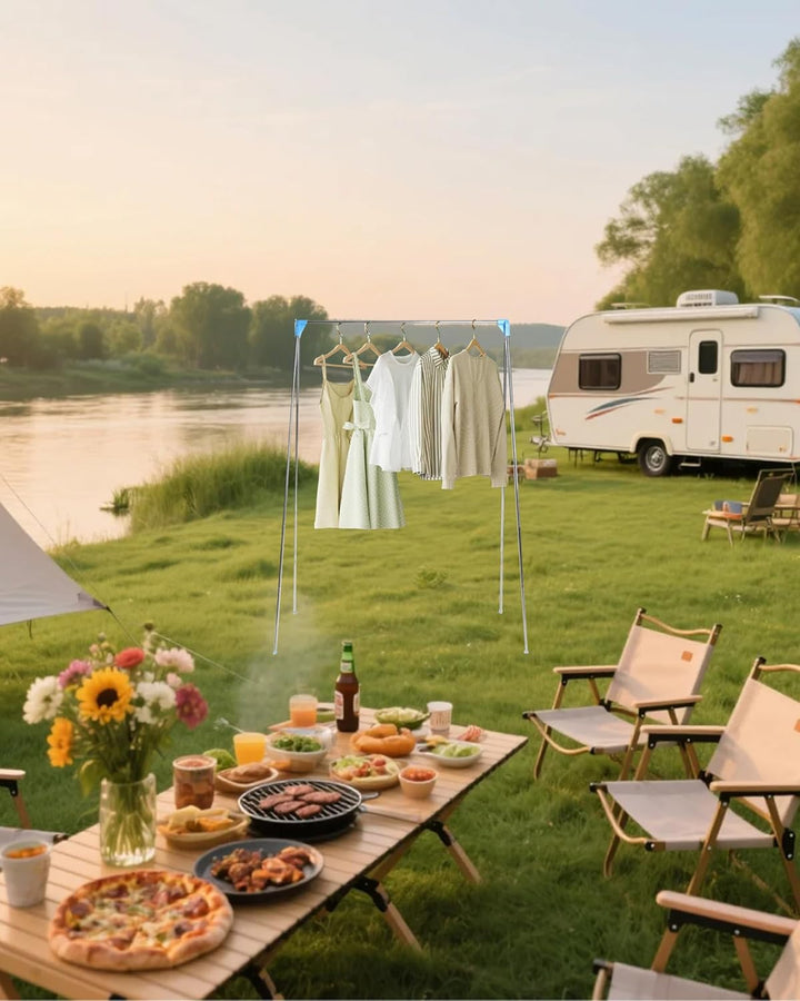 Ligtchser Tragbarer Reise-Kleiderständer, zusammenklappbar, für Tanzen, Reisen, Camping, Trocknen, W