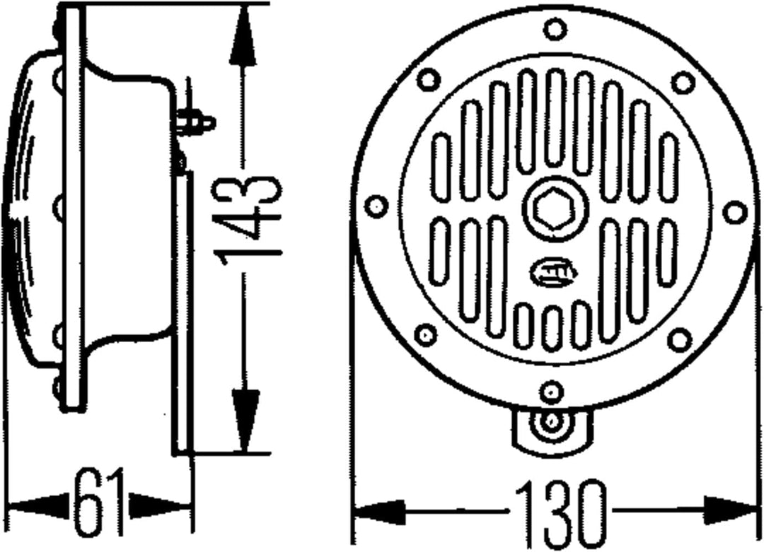 HELLA 3CA 004 811-001 Horn, 114dB(A), Gehäusefarbe schwarz