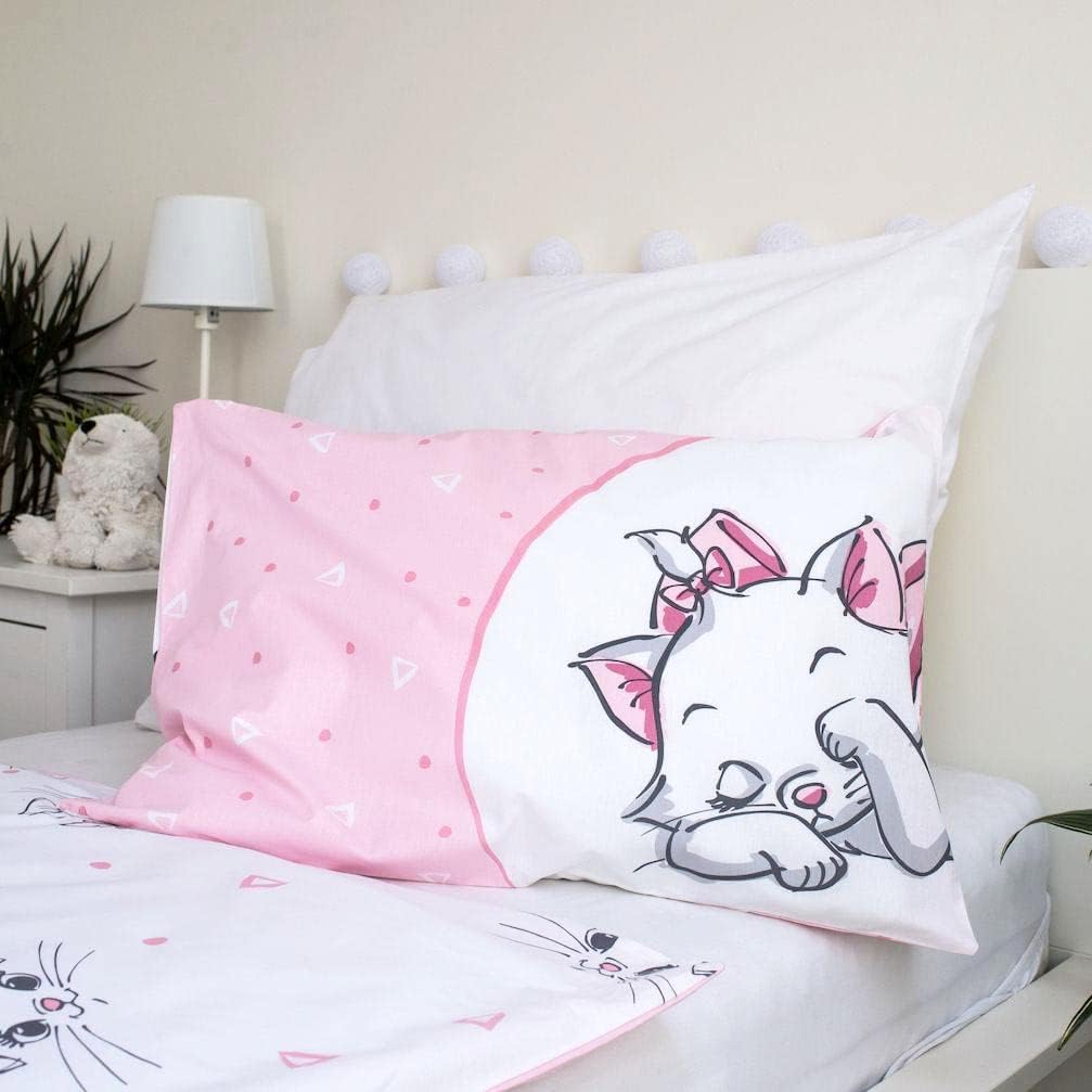 JFabrics Disney Aristocats Bettwäsche-Set für Mädchen und Kinderbett, Hellrosa, 100 x 135 cm - 40 60