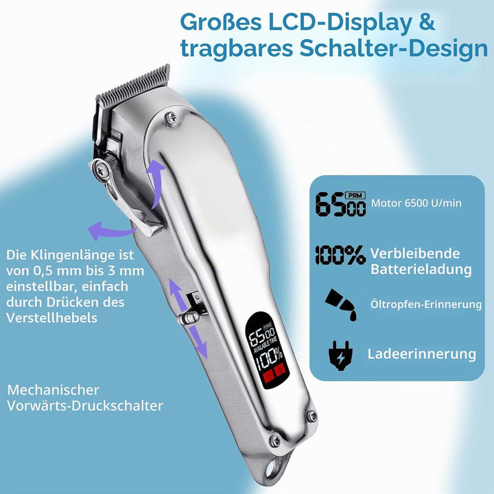 HyAdierTech Hundeschermaschine, Kabelloser Haustier-Fellpflege-Clipper, Wasserdichtes Schermaschine