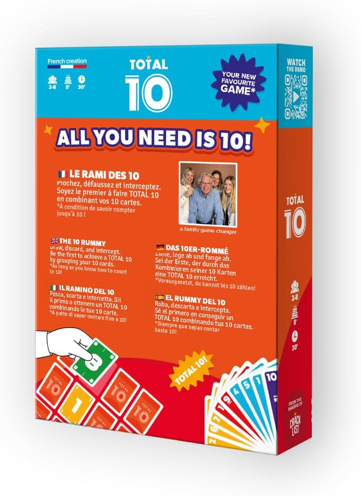 TOTAL 10 – Kartenspiel Inspiriert vom Rommé | Von den Machern von Crack List | 2 bis 8 Spieler | Ab