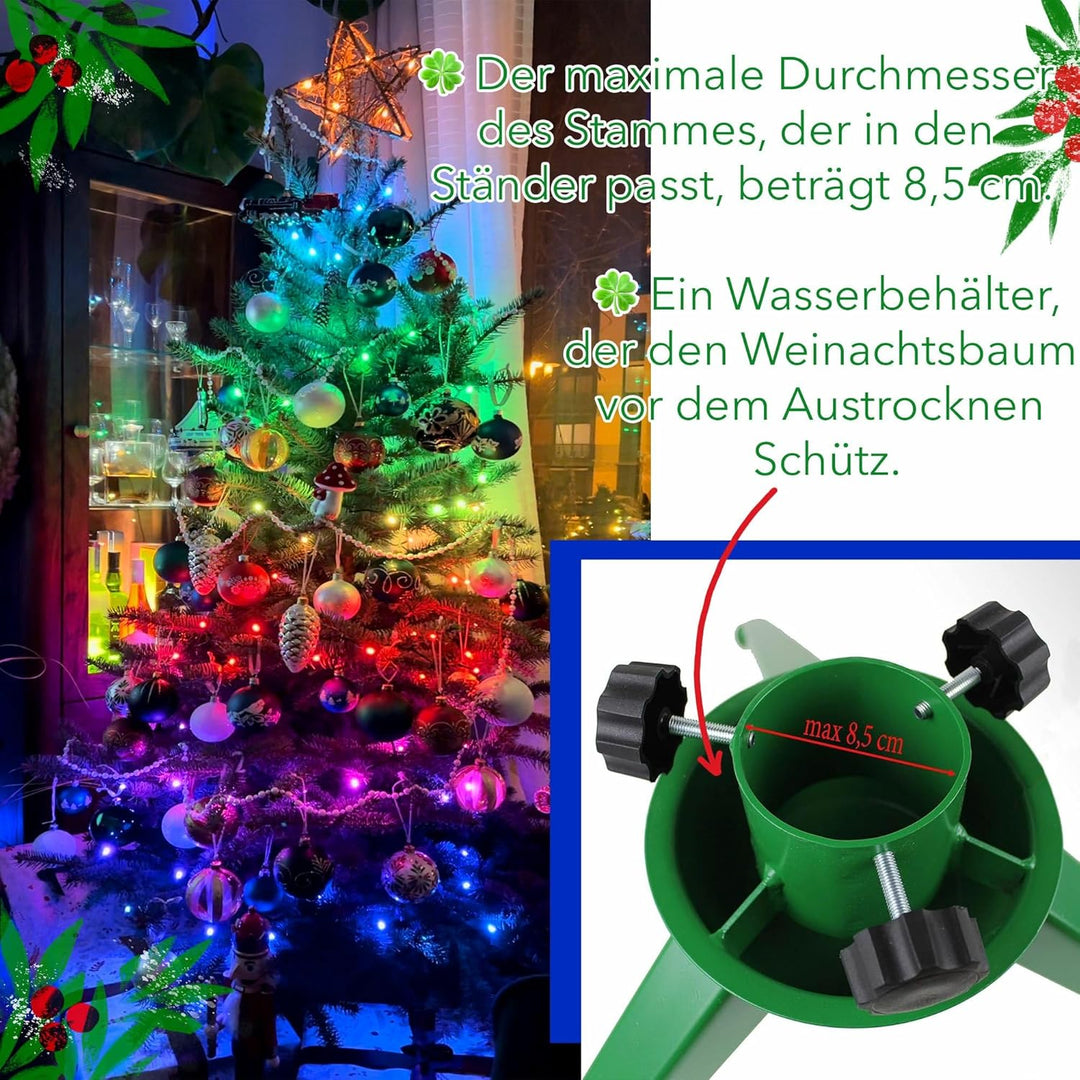 SILUK Weihnachtsbaumständer Verstellbarer Metall Christbaumständer mit Wasserbehälter (Ständer)