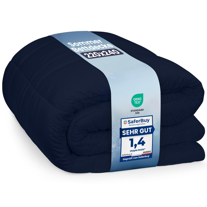 Utopia Bedding Bettdecke 220 x 240 cm, leichte Bettdecke mit Polyesterfüllung für 4 Jahreszeiten, Mi