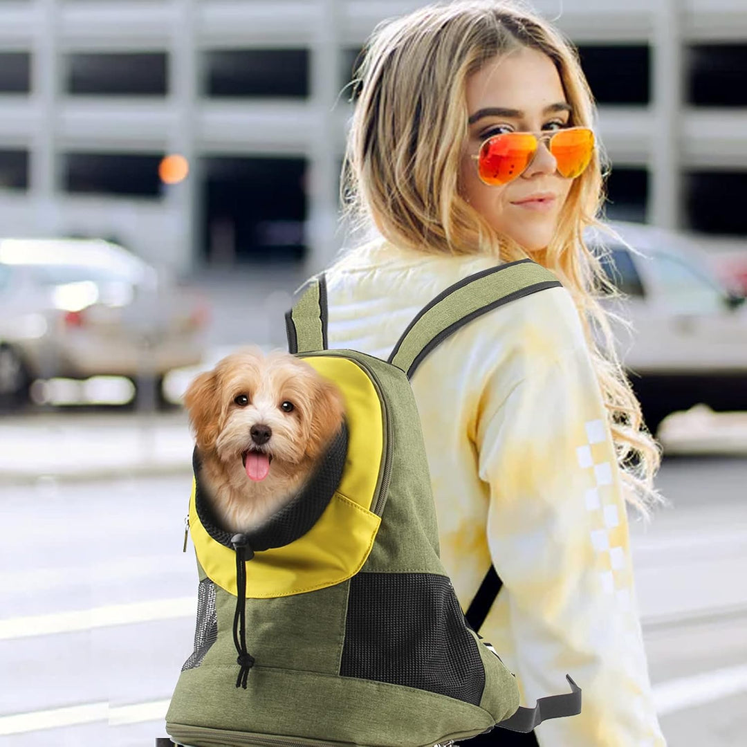 PETCUTE Hunderucksack für mittelgrosse kleine Hunde,Verstellbare Katzenrucksack mit Kopf-Out und Aus