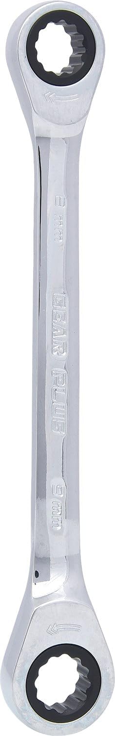 KS Tools 503.4502 GEARplus Doppel-Ratschenringschlüssel, 8x9mm, 8x9mm