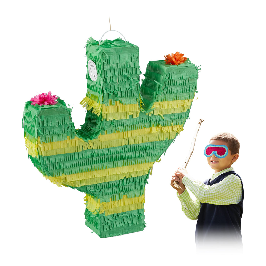 Relaxdays 10031479 Pinata Kaktus, zum Aufhängen, Kinder, Jungen & Mädchen, Geburtstag, zum Befüllen,